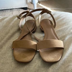 Kitten heel style - nude color - strappy sandals